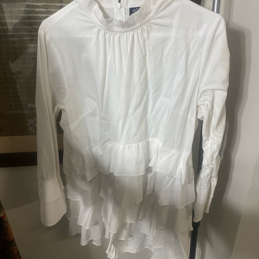 ASOS Cream Ruffle Blouse